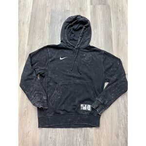 Nike Corinthians SC Soccer Club Washed Pullover Hoodie Black Brazil Size S